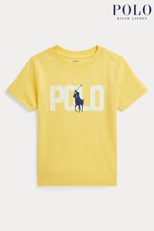 Gelb - Polo Ralph Lauren Jungen T-Shirt aus Baumwolljersey mit die Farbe wechselndem Logo (K94403) | 70 € - 76 €