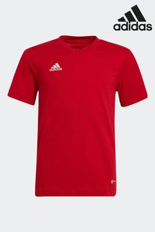 Rot - adidas Entrada T-Shirt mit 22er Streifen (K95942) | 20 €