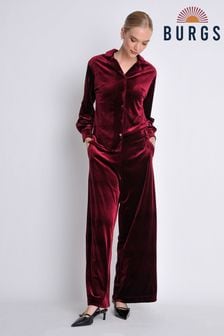 Pantaloni largi din catifea cu elastic în talie Burgs Femei Roșu Malmsmead (K96002) | 322 LEI