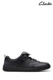Clarks Black Leather Laser Track Y Shoes (K96022) | €77 - €80