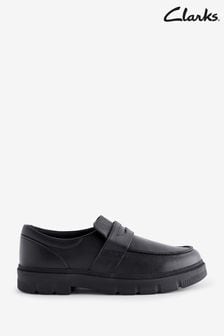 Clarks Black Leather Lorcam Craft Y Shoes (K96027) | €74 - €77