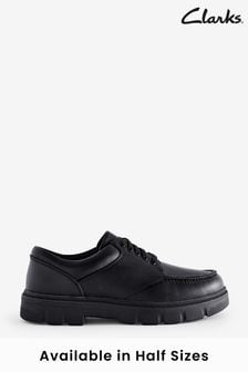 Clarks Black Leather Lorcam Edge Y Shoes (K96041) | €74 - €80