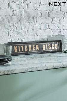 Black and Gold Kitchen Disco Framed Wall Art (K96933) | $26