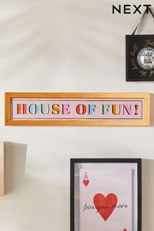 Pink House of Fun Framed Wall Art (K96935) | ₪ 56