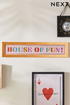 Pink House of Fun Framed Wall Art