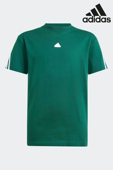 adidas Dark Green 100% Cotton Future Icons 3-Stripes T-Shirt (K97124) | €22.50