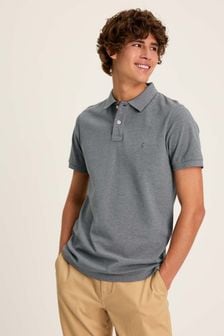 Joules Woody Grey Slim Fit Cotton Pique Polo Shirt (K97757) | €43