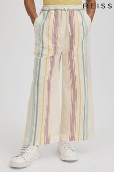 Reiss Multi Cleo Senior Linen Drawstring Trousers (K97802) | OMR38