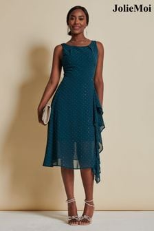 Jolie Moi Embellished Frill Hem Chiffon Dress (K98106) | 164 zł
