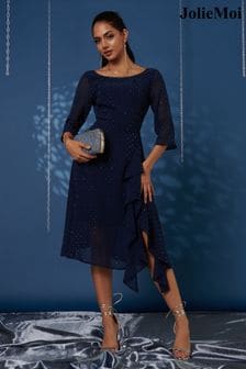Jolie Moi Diamanté Embellished Chiffon Midi Dress (K98151) | €90