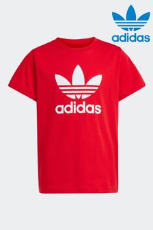 Roșu - Tricou cu logo trifoi pentru copii Adidas (K98429) | 107 LEI