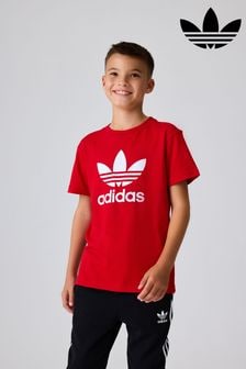 adidas Red Kids Trefoil 100% Cotton T-Shirt (K98429) | $31