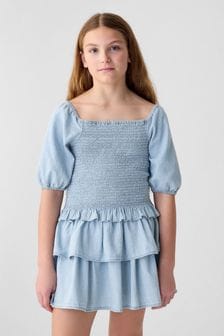 Gap Blue Smocked Denim Dress (4-13yrs) (K98603) | kr325