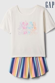 Gap White Disney T-Shirt and Shorts Pyjama Set (4-13yrs) (K98613) | €29