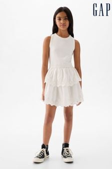 Gap White Crinkle Gauze Dress (4-13yrs) (K98630) | kr389
