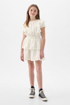 Gap White Ruffle Dress (4-13yrs) (K98643) | Kč1,190