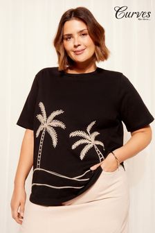 Curves Like These Short Sleeve Embroidered T-Shirt