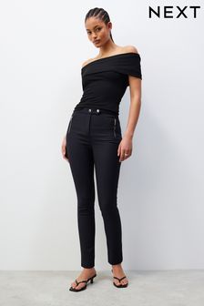 Women s Trousers Petite Black Cotton Clothing Next Luxembourg