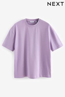Lilac Purple Relaxed Fit Heavyweight T-Shirt (K99037) | 74 QAR