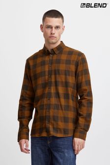 Blend Brown Boxy Check Long Sleeve Shirt (K99147) | AED77