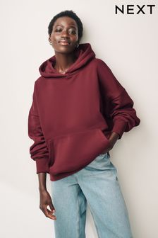 Burgundy Red Relaxed Fit Longline Overhead Hoodie (K99423) | 135 QAR
