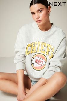 Grey Marl Kansas Chiefs NFL American License Heavyweight Graphic Slogan Sweatshirt (K99424) | $58