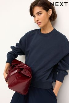 Marineblau - Schweres Sweatshirt mit Rundhalsausschnitt und weichem Griff (K99426) | 32 €