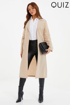 Quiz Natural Trench Coat With Tie Waist (K99751) | OMR25