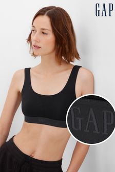 Gap Black Stretch Cotton Logo Bralette (L00696) | LEI 107