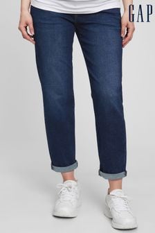 Dunkelblaue Waschung - Gap Girlfriend-Jeans mit Überbauchbund, Umstandsmode (L00890) | 125 €