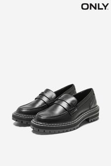 ONLY Black Faux Leather Chunky Sole Loafer (L02807) | 49 €