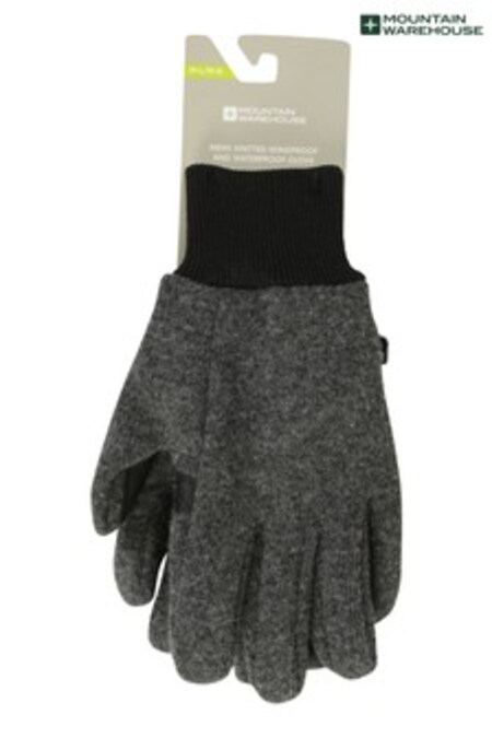 Mountain Warehouse Black/Grey Knitted Windproof/Waterproof Gloves (L03412) | €40