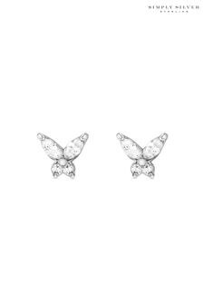 Simply Silver Silver Cubic Zirconia Butterfly Stud Earrings (L06915) | €15
