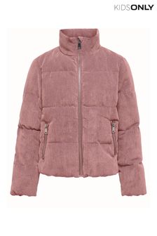 ONLY KIDS Pink Corduroy Puffer Jacket (L07319) | €58