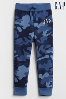 Camuflaje azul - Pantalones de chándal de polar sin cierres con logo en arco de Gap (L10529) | 21 €