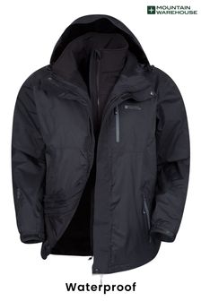 Mountain Warehouse Black Bracken Extreme 3 In 1 Mens Waterproof Jacket (L16499) | ₪ 608