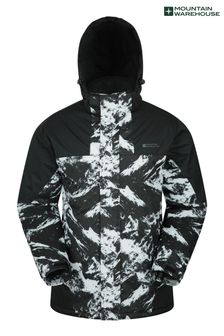 Weiß mit Muster - Mountain Warehouse Shadow Bedruckte Skijacke für Herren (L16559) | 78 €