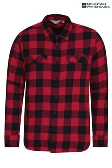 Mountain Warehouse Red and Black Trace Mens Flannel Long Sleeve Shirt (L17596) | INR 2,717