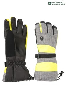 Mountain Warehouse Grey/Yellow Summit Extreme Mens Ski Gloves (L18140) | ₪ 142