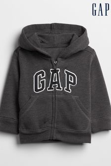 Gris antracita - Sudadera con capucha, cremallera y logo de Gap (12 meses a 5 años) (L18384) | 28 €