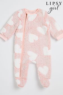 Lipsy Pink Fleece Cosy Sleepsuit (L19268) | INR 2,415 - INR 2,617
