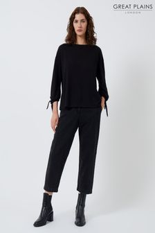 Great Plains Black Soft Feel Jersey Long Sleeve Round Neck Top (L21634) | €24