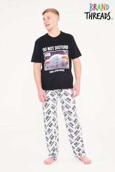 Brand Threads Black The Mandalorian Child- Mens Pyjamas (L29973) | ₪ 97