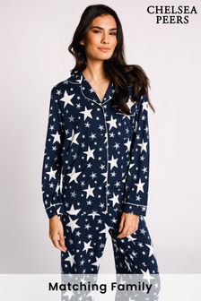 Chelsea Peers Blue Sparkle Star Button Up Pyjama Set (L35225) | 25 €