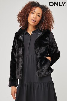 Only Black Faux Fur Jacket (L41281) | $58