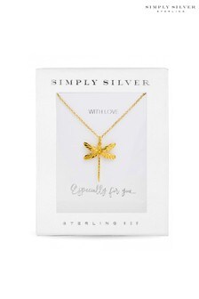Simply Silver Gold Sterling Silver Dragonfly Necklace (L46211) | ₪ 113