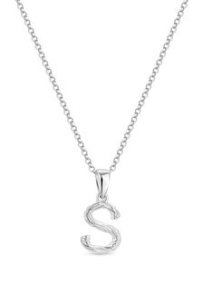 Simply Silver Sterling Silver Alphabet 'S' Necklace (L46507) | ₪ 113