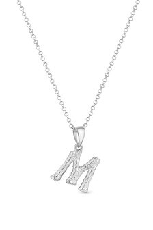 Simply Silver Sterling Silver Alphabet 'M' Necklace (L46510) | ₪ 113