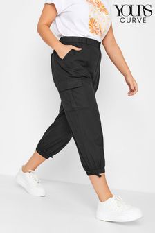 Yours Curve Black Cargo Cropped Trouser (L49104) | €38