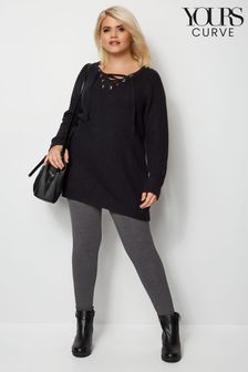 Yours Curve Grey Stretchy Leggings (L55730) | €19
